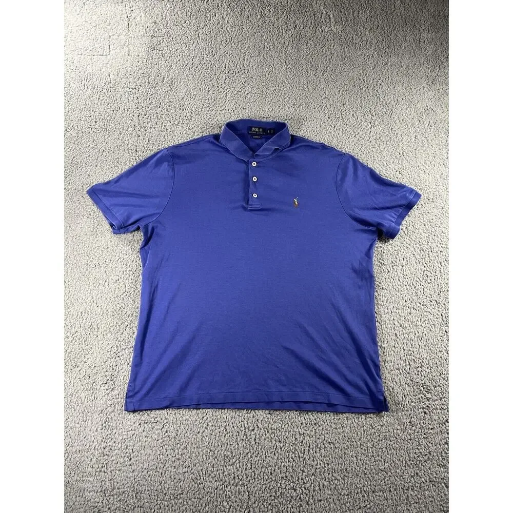 Ralph Lauren Polo Shirt Men Large Flesh Pony‎ Classic Fit Soft Touch Preppy